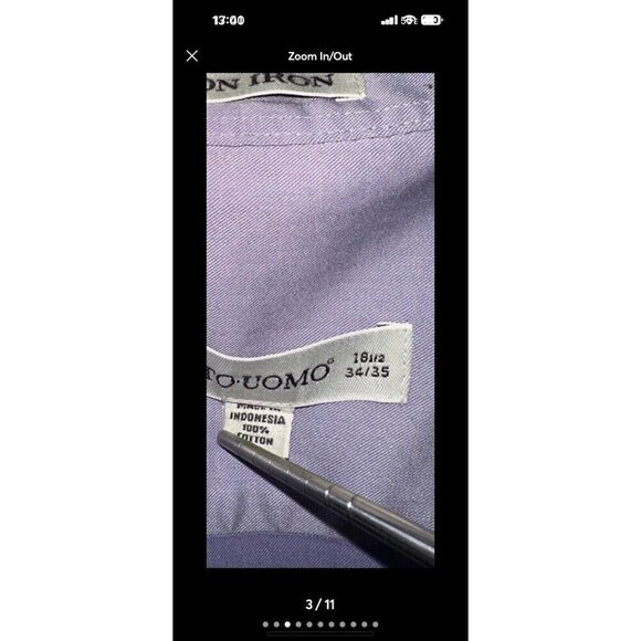 David Taylor PRONOT UOMO Shirts Long Sleeve Dress Button Up Men's 34/35 Lot Of 2 - Picture 3 of 12